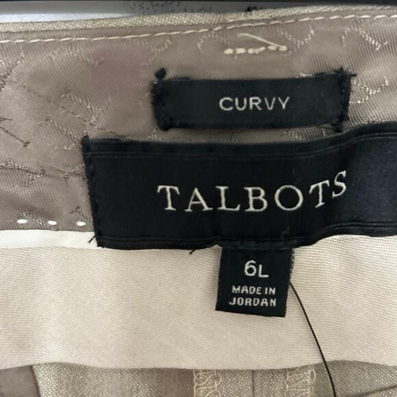 Talbots Seasonless Wool Blend Curvy Fit Taupe Trouser Pants 6L Beige Taupe New - Picture 8 of 11